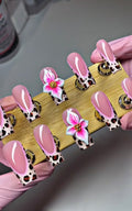 Tropical leopard press ons